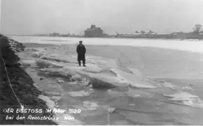 Eisstoß bei der Reichsbrücke, Februar 1929